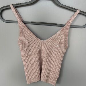 Fashion Nova Ribbed Knit Crop Top - Mauve